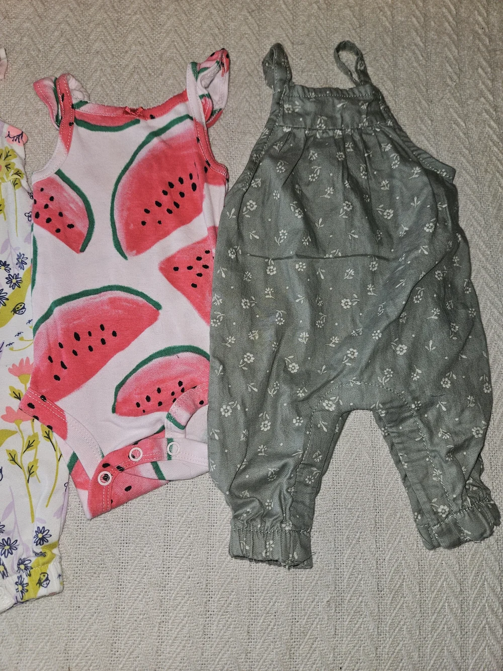Girls Summer Romper & Onesie Bundle - Yellow, Pink, Green, Black 6 Pieces